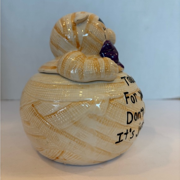 Vigor mummy Halloween ceramic candy jar with lid - Picture 5 of 10